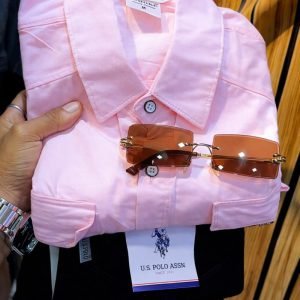 Men's Pink Casual Shirt with Black Pants Combo - Stylish Party Wear Outfit