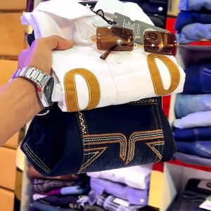 Men's White Printed Shirt with Denim Jeans Combo - Premium Casual & Party Wear Outfit