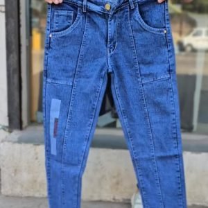 Men’s Light Blue Relaxed Fit Jeans – Stretchable Denim with Panel Stitch Detail