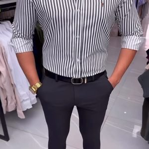 Black & White Pinstripe Shirt Combo - Premium Style at ₹149 | Best Value Online