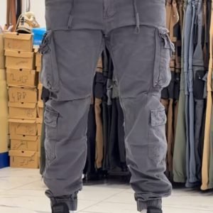Men's Charcoal Gray Cargo Joggers – Versatile Urban Streetwear Style