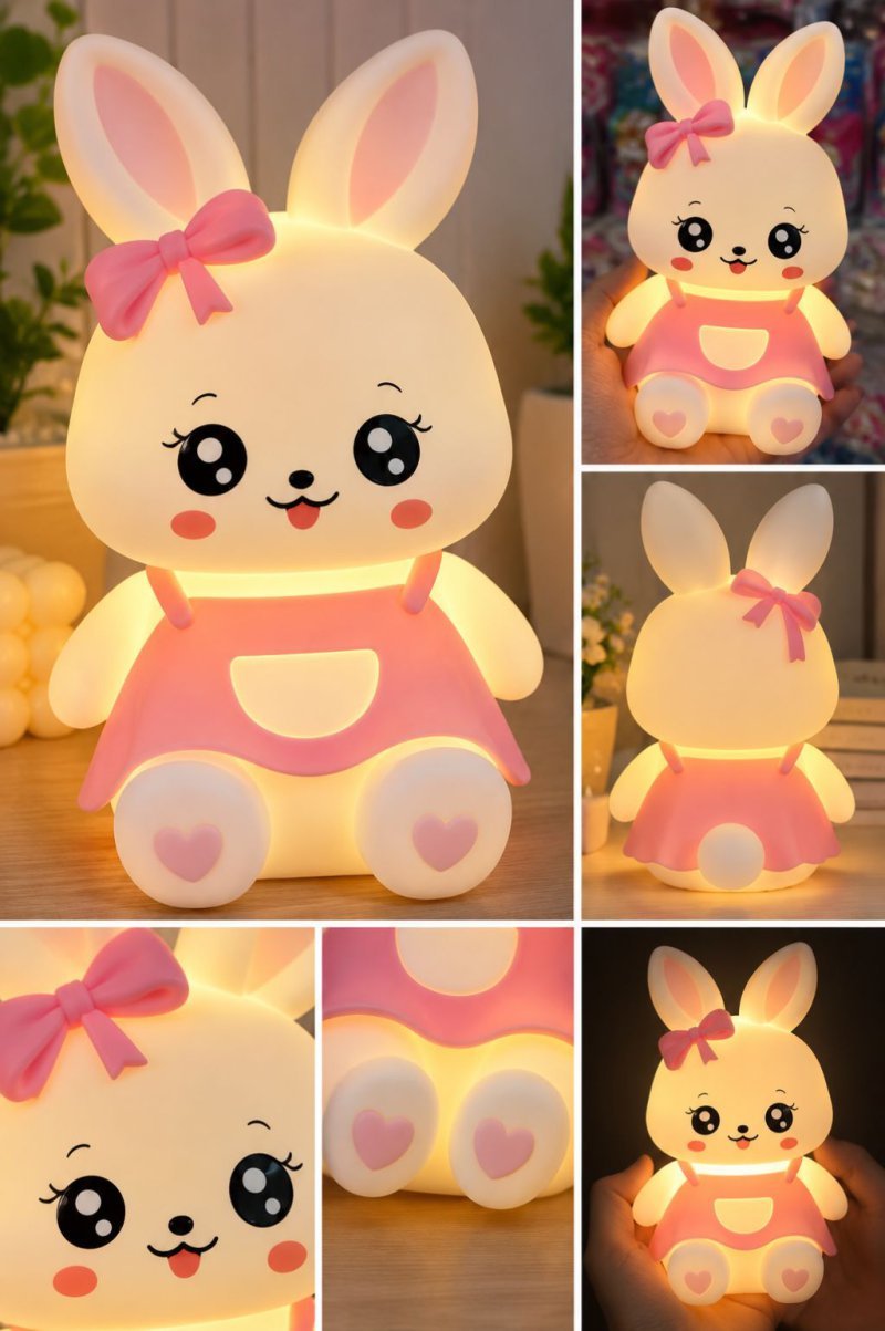 Pink Bunny LED Night Lamp