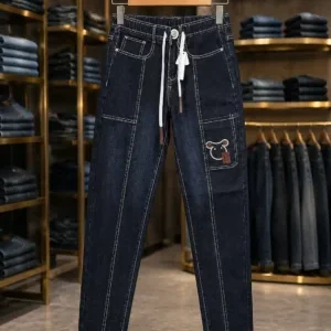 Classic Men's Straight Fit Denim Jeans – Dark Wash Blue Black