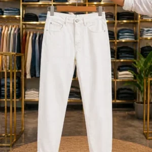 Men's Classic Off-White Slim Fit Cotton Trousers – Comfortable Everyday Casual Pants