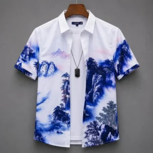 Men's Contemporary Graphic Casual Shirt – Trendy Urban Wear
