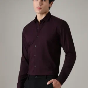 Maroon Wrinkle-Free Dress Shirt for Work & Everyday Style