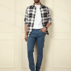 Classic Washed Blue Slim-Fit Stretch Jeans for Men