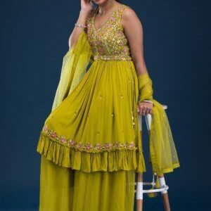 Emerald Mirrorwork Georgette Ready-Made Salwar Suit
